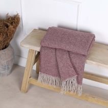 Berry Pure Wool Throw by Biggie Best